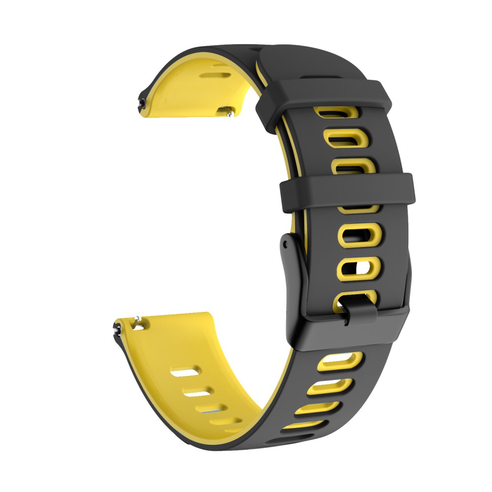  Dual-color λουράκι σιλικόνης για το Realme Watch S -Black/Yellow
