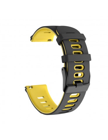  Dual-color λουράκι σιλικόνης για το Realme Watch S -Black/Yellow