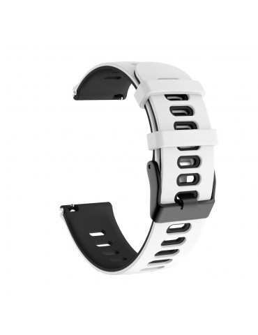 Dual-color λουράκι σιλικόνης για το Realme Watch S - White/Black