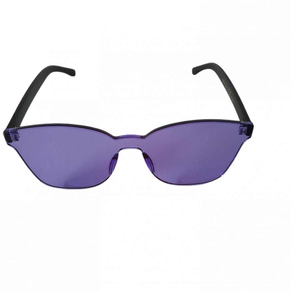 Γυαλιά ηλίου με μοβ διάφανο φακό και μαύρο σκελετό