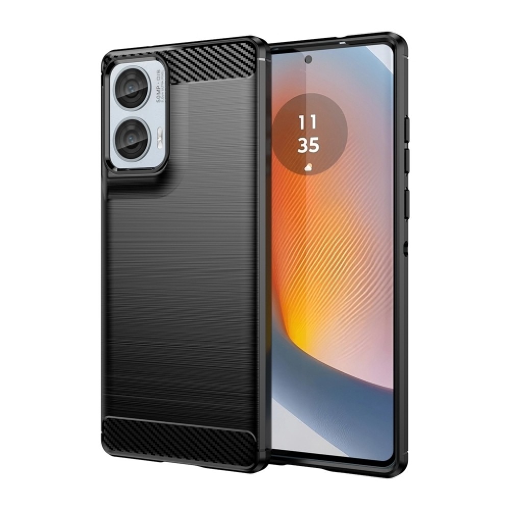 Θήκη Carbon Back Cover Σιλικόνης για τo Motorola Moto 50 Fusion 5G Black