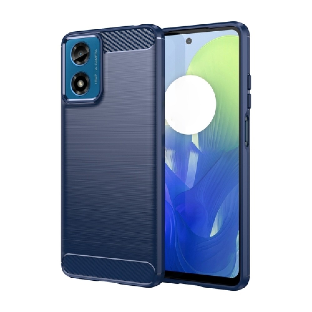 Θήκη Carbon Back Cover Σιλικόνης για τo Motorola Moto G24 / G24 Power / G04 / G04s / E14 Blue