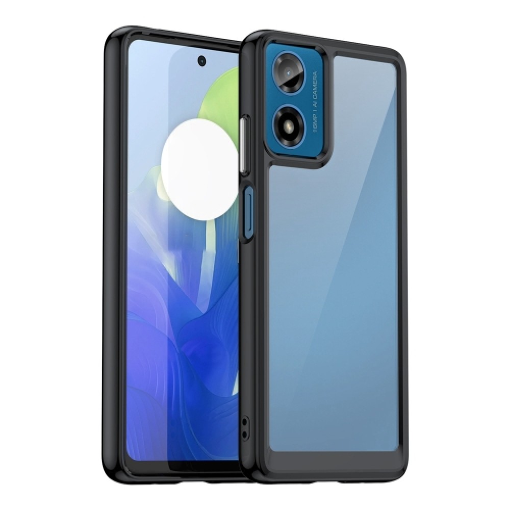 Θήκη πλάτης Colorful Series Acrylic Hybrid TPU για το Motorola Moto G24 / G24 Power / G04 / G04s / E14 Black