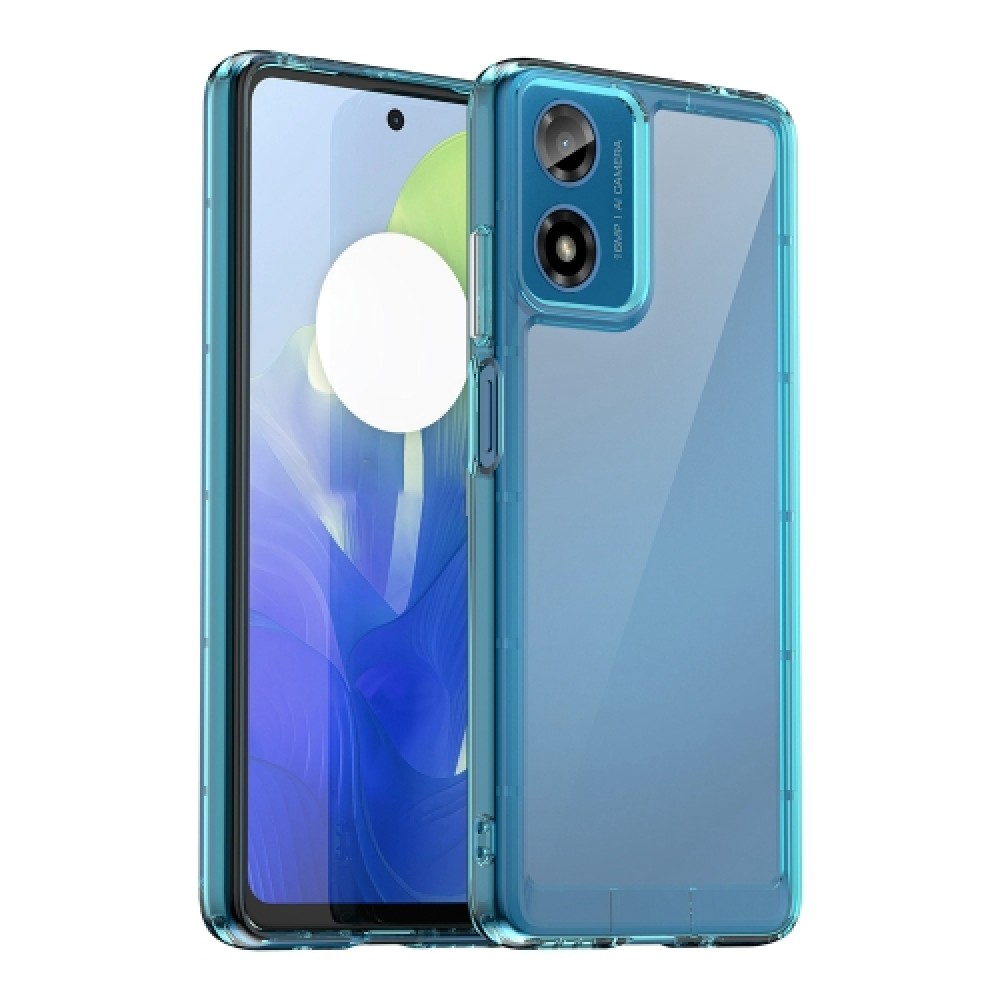 Θήκη πλάτης Colorful Series Acrylic Hybrid TPU για το Motorola Moto G24 / G24 Power / G04 / G04s / E14 Transparent Blue