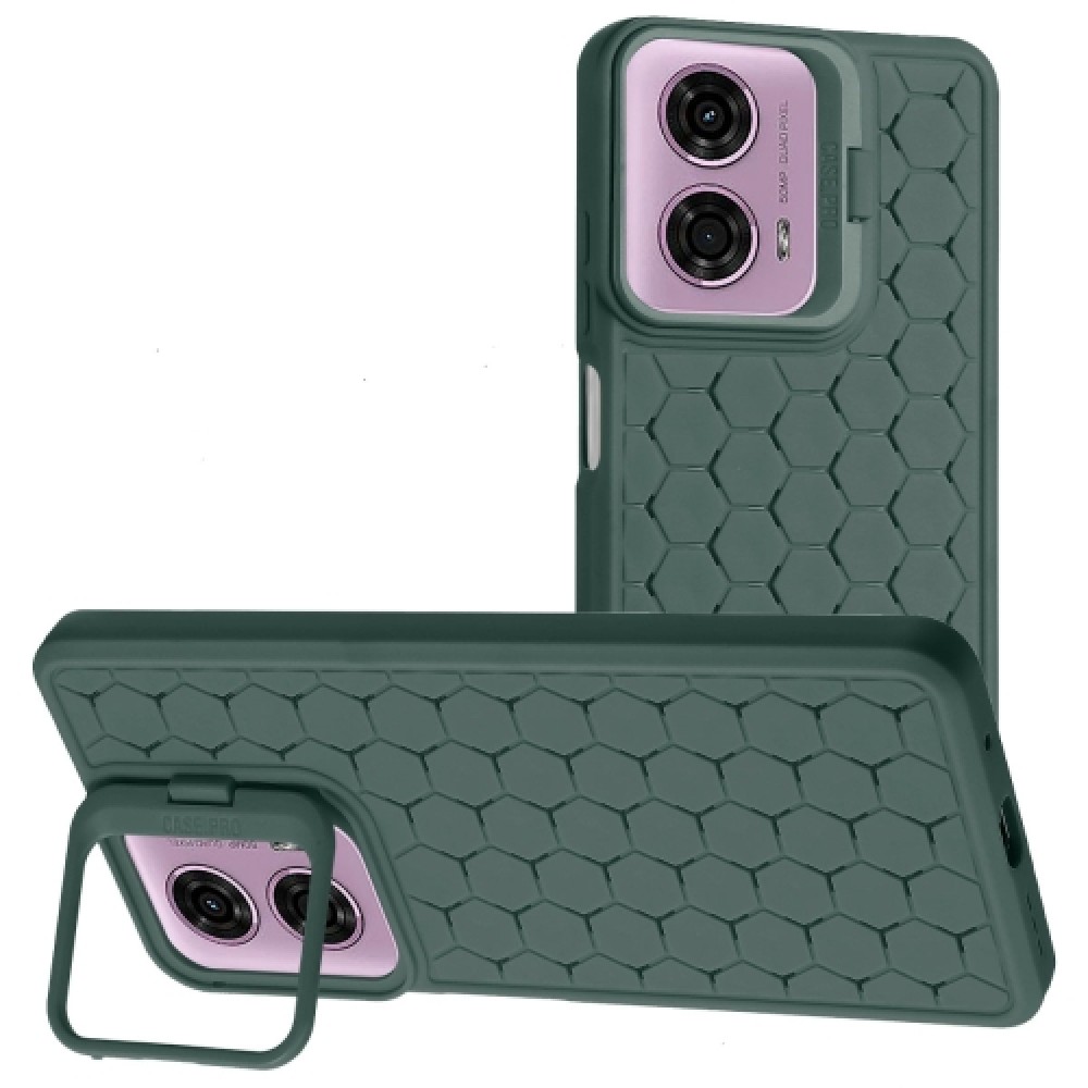 Θήκη πλάτης Honeycomb TPU με kickstand για το Motorola Moto G24 / G24 Power / G04 / G04s / E14 Green