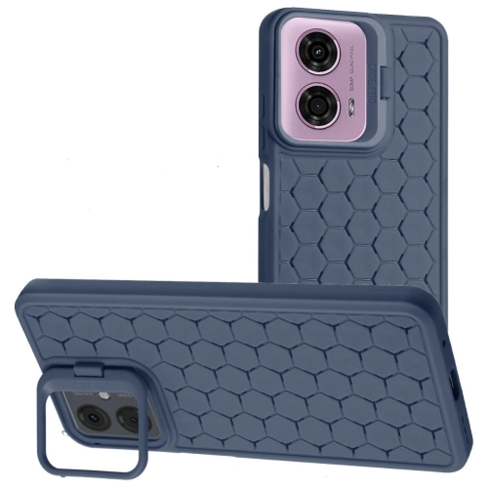 Θήκη πλάτης Honeycomb TPU με kickstand για το Motorola Moto G24 / G24 Power / G04 / G04s / E14 Blue