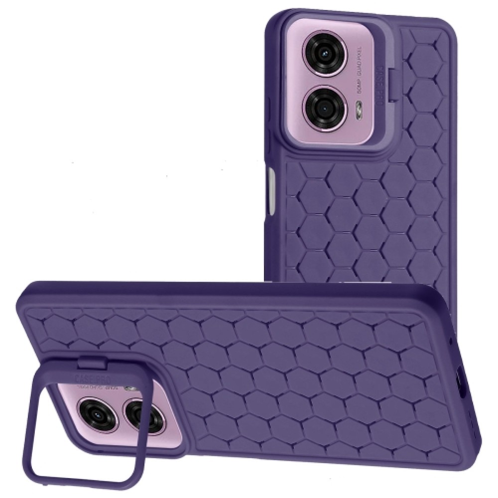 Θήκη πλάτης Honeycomb TPU με kickstand για το Motorola Moto G24 / G24 Power / G04 / G04s / E14 Purple