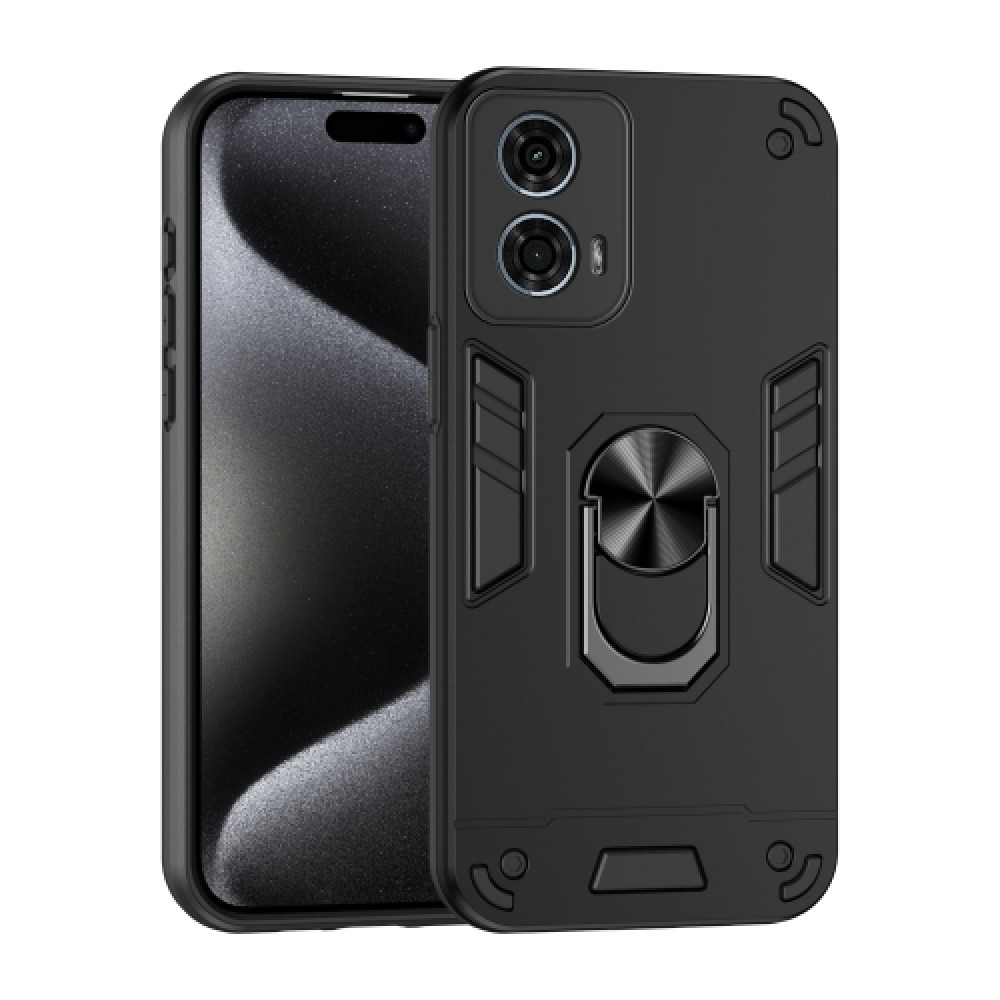 Θήκη πλάτης armor shockproof με kickstand για το Motorola Moto G24 / G24 Power / G04 / G04s / E14 Black