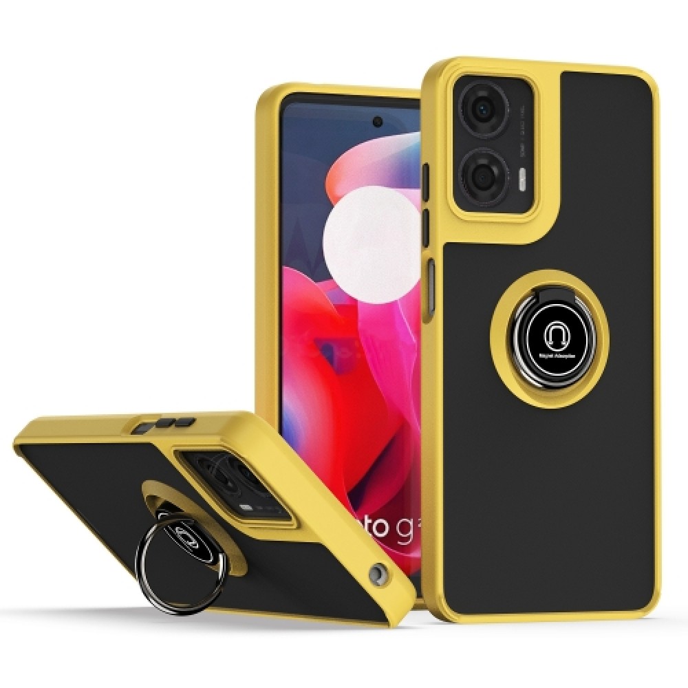 Θήκη πλάτης Shadow Series PC - TPU με kickstand για το Motorola Moto G24 / G24 Power / G04 / G04s / E14 Yellow