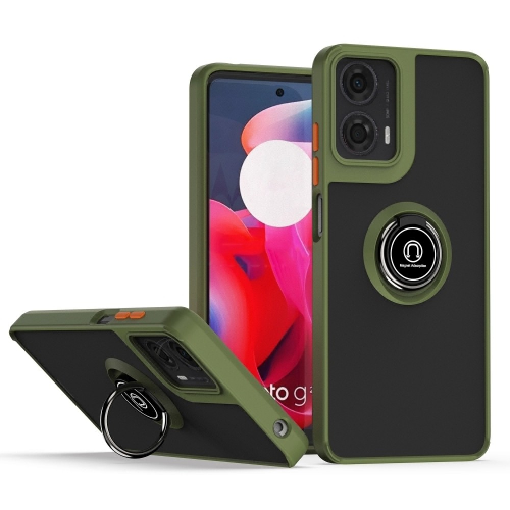 Θήκη πλάτης Shadow Series PC - TPU με kickstand για το Motorola Moto G24 / G24 Power / G04 / G04s / E14 Army Green