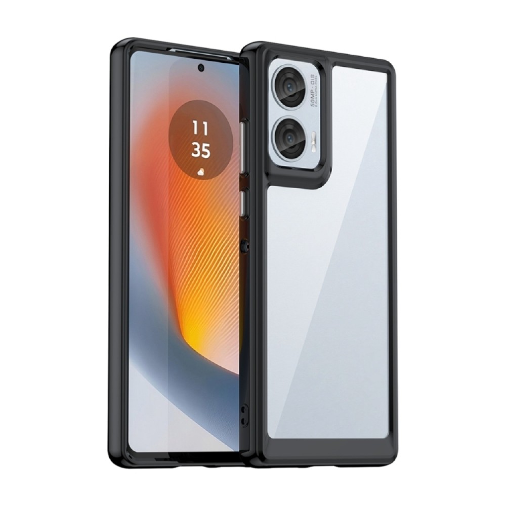 Θήκη πλάτης Colorful Series Acrylic Hybrid TPU για το Motorola Moto 50 Fusion 5G Black