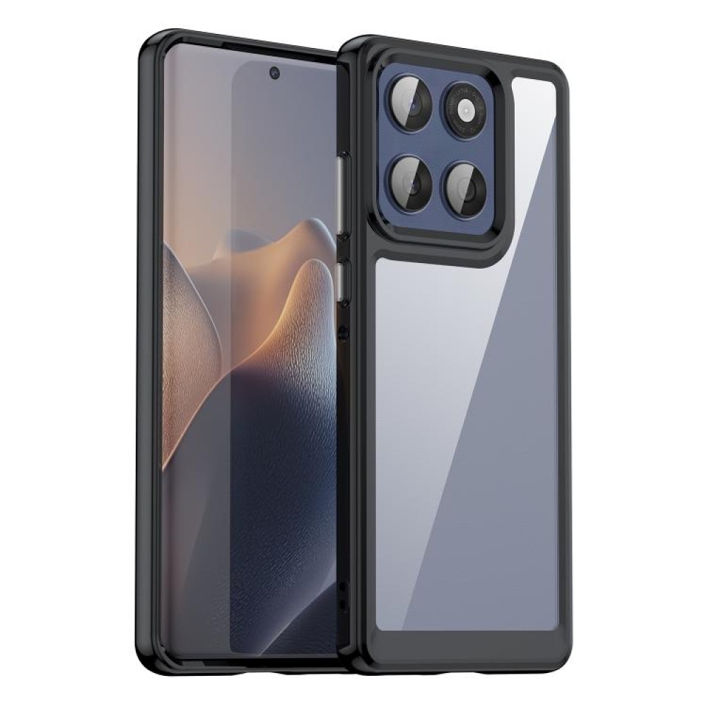 Θήκη πλάτης Colorful Series Acrylic Hybrid TPU για το Motorola Moto 60 Fusion 5G Black