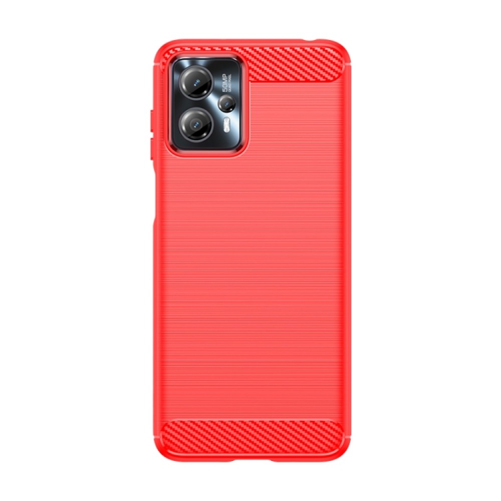 Θήκη πλάτης σιλικόνης TPU Carbon Fiber για το Motorola Moto G23 Red