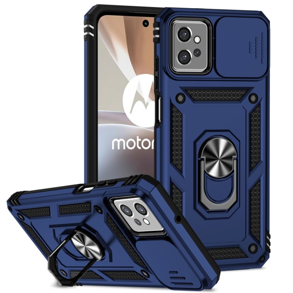 Θήκη πλάτης Armor με προστασία κάμερας και kickstand για το Motorola Moto G32 Blue