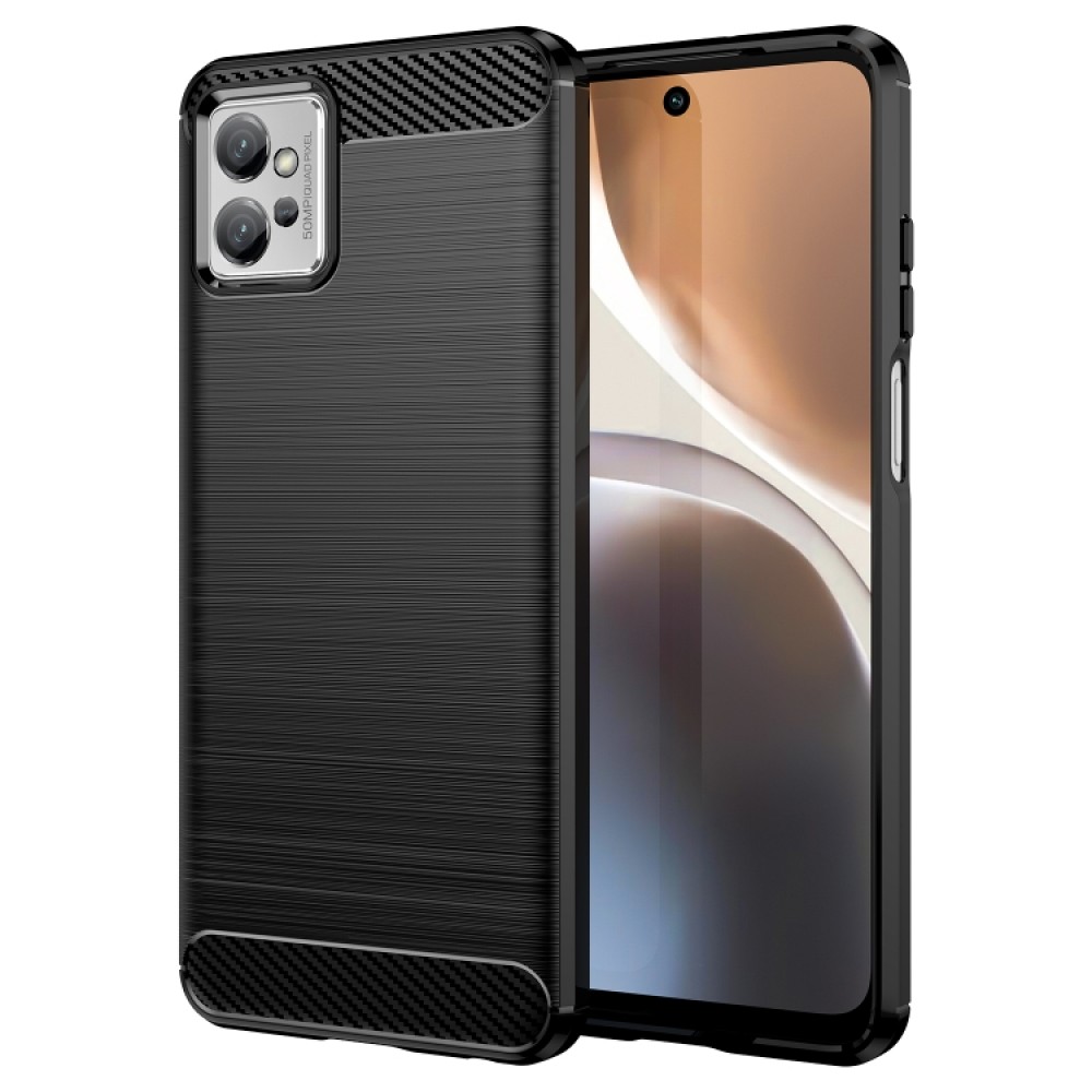 Θήκη πλάτης σιλικόνης TPU Carbon Fiber για το Motorola Moto G32 Black