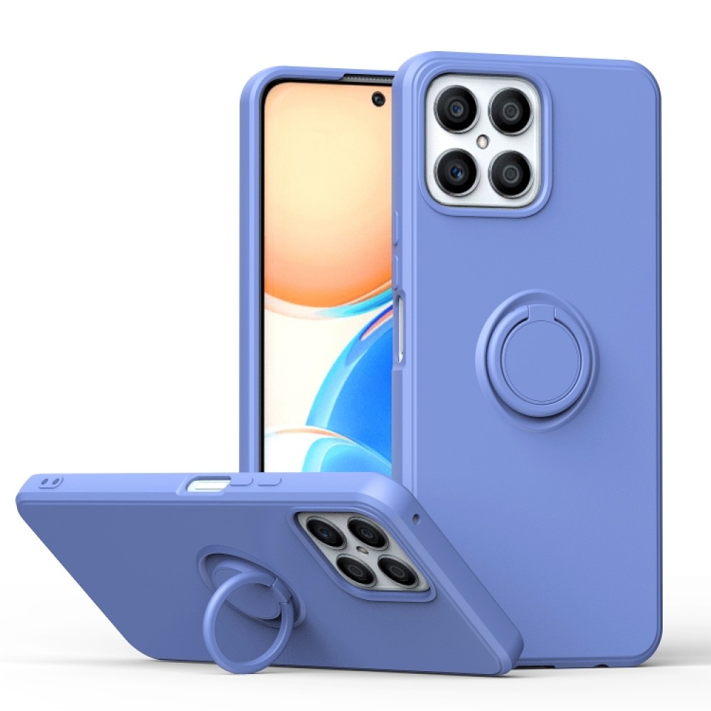 Θήκη πλάτης σιλικόνης TPU με kickstand ring για το Honor X8 Purple