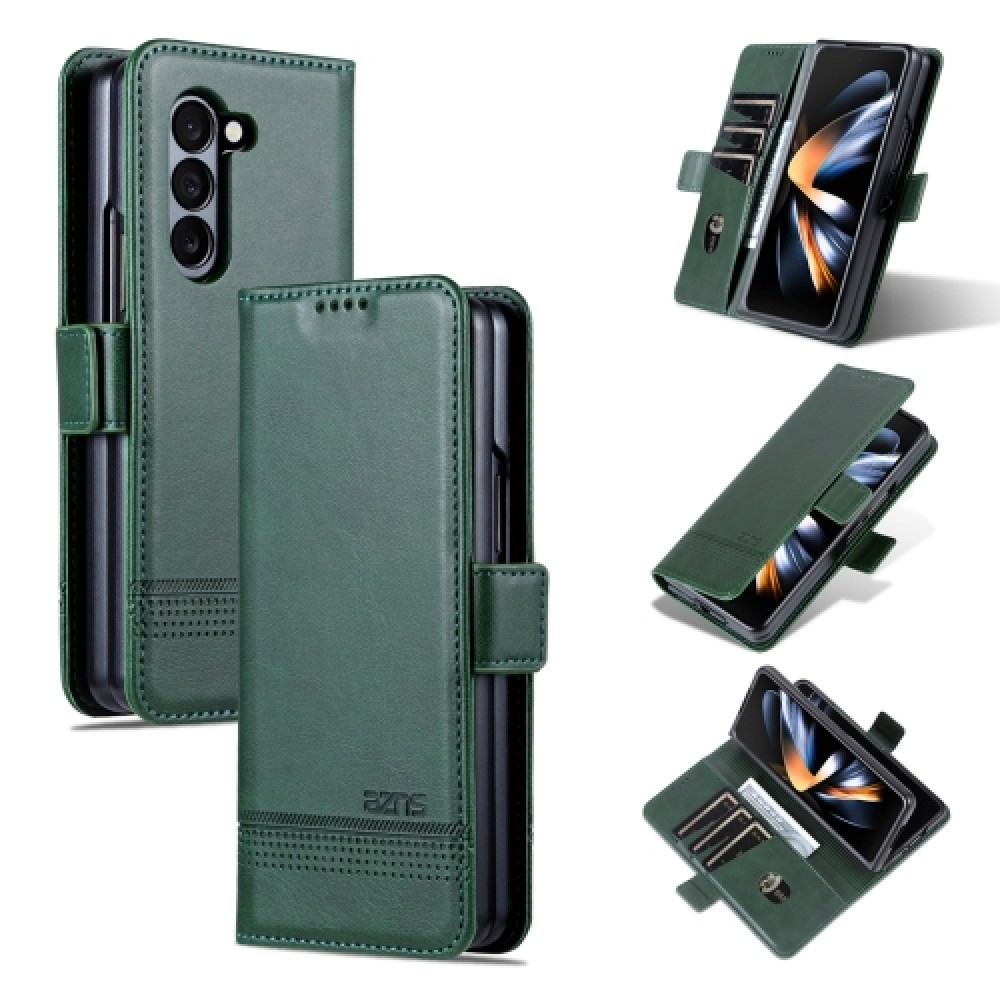 Θήκη wallet με μαγνητικό κλείσιμο και θήκη για κάρτες για το Samsung Galaxy Z Fold5 Dark Green