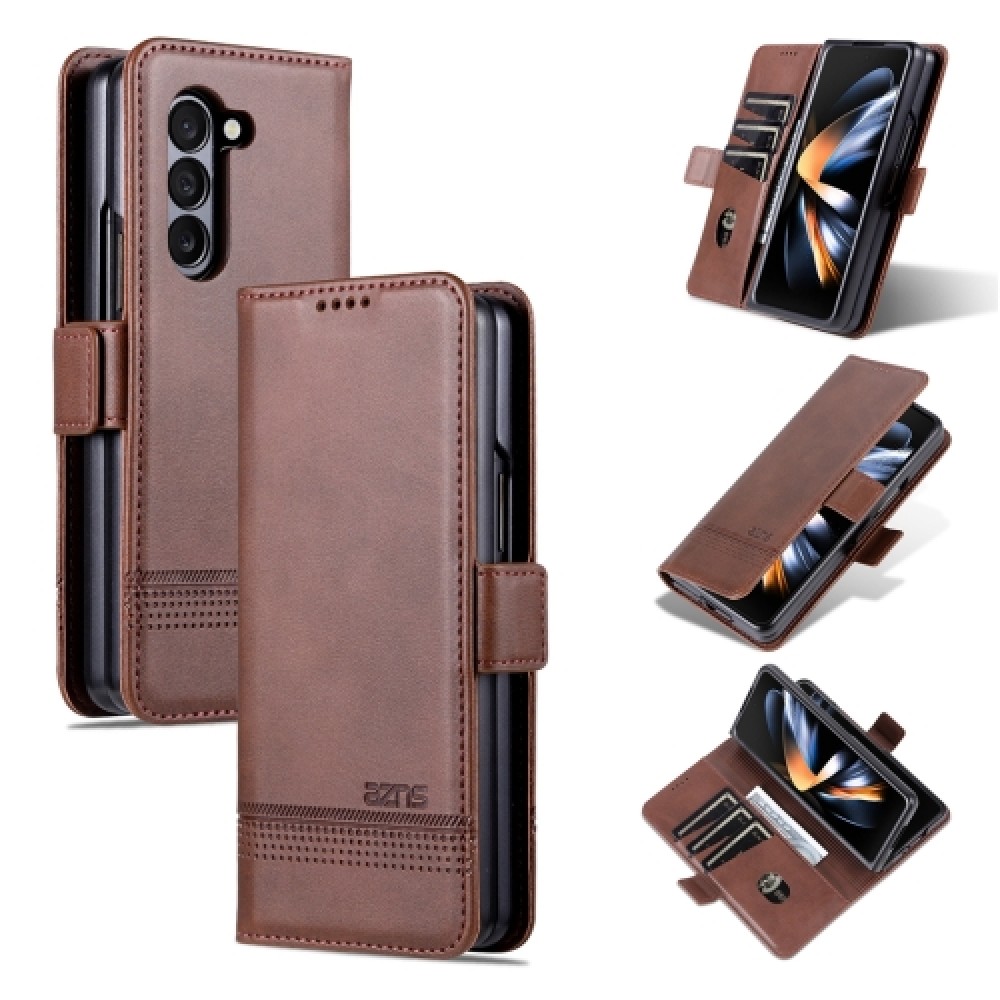 Θήκη wallet με μαγνητικό κλείσιμο και θήκη για κάρτες για το Samsung Galaxy Z Fold5 Dark Brown