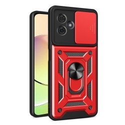 Θήκη πλάτης Armor με kickstand και προστασία κάμερας για το Motorola Moto G54 5G Red