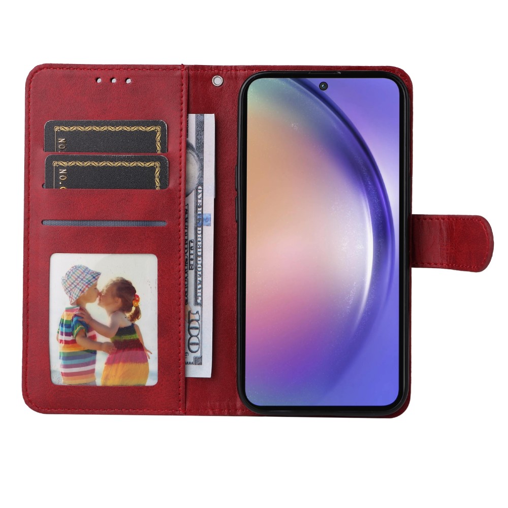 Δερμάτινη θήκη book με μαγνητικό κλείσιμο Calf Texture για το Samsung Galaxy A55 Red