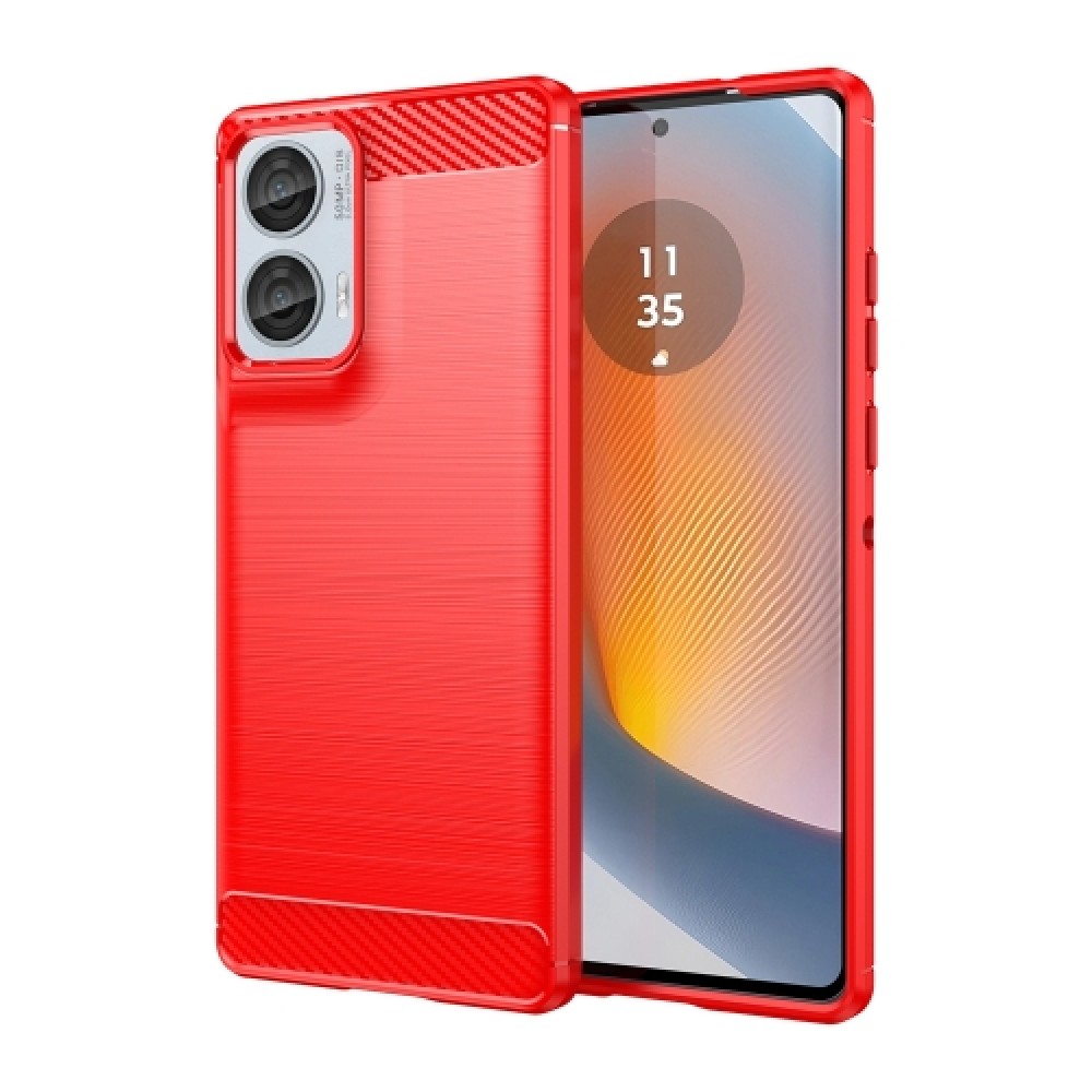 Θήκη Carbon Back Cover Σιλικόνης για τo Motorola Moto 50 Fusion 5G Red