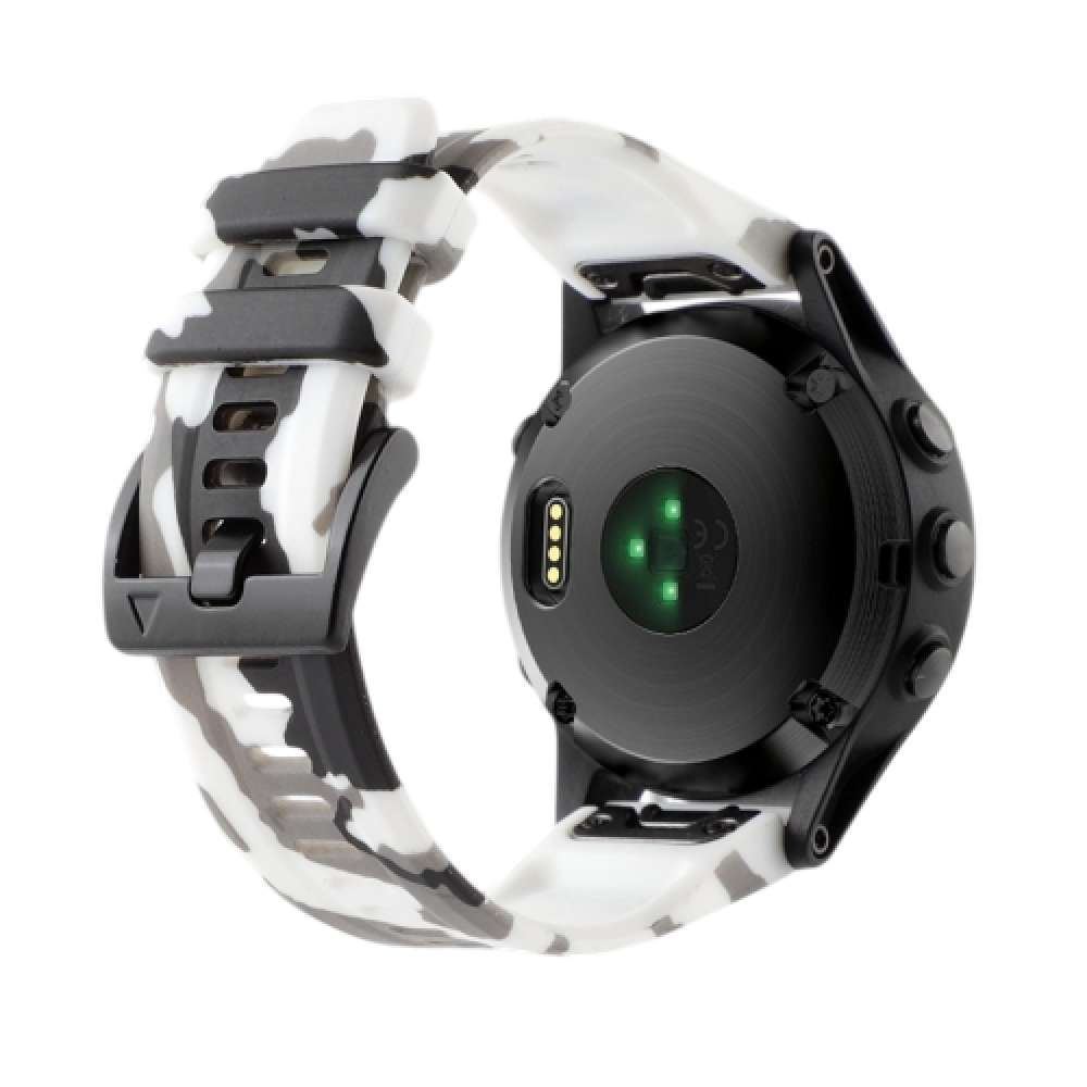 Λουράκι σιλικόνης για το  Garmin Fenix 5/5 Plus/6/6 Pro/Forerunner 935/945/Quatix 5/Instinct (Camouflage White)