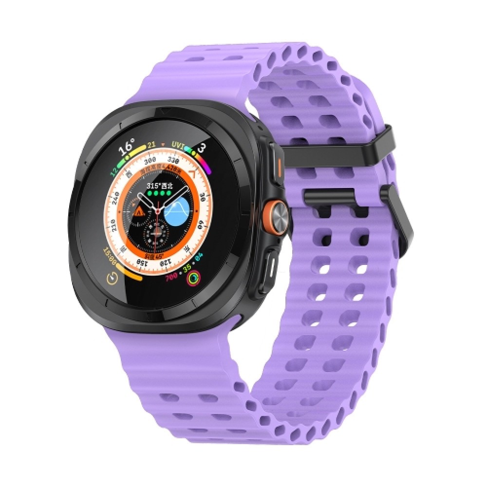 Λουράκι σιλικόνης Ocean Dual Row Hole για το Samsung Galaxy Watch Ultra 47mm (Purple)