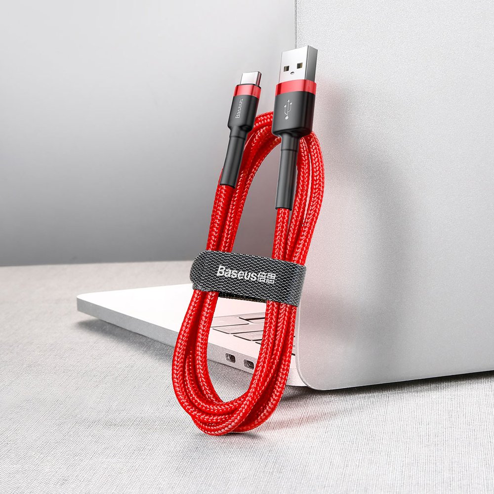 Καλώδιο Baseus Cafule Braided USB 2.0 Cable USB-C male - USB-A male Κόκκινο 3m (CATKLF-U09)