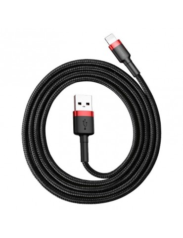 Baseus Cafule Καλώδιο Nylon Braided Wire USB / Lightning QC3.0 2A 3M black-red CALKLF-R91