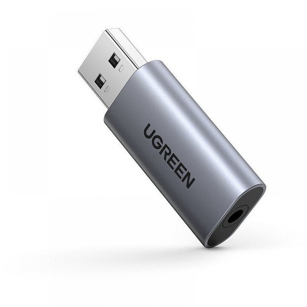 UGREEN Εξωτερική USB Κάρτα Ήχου CM383 USB to mini jack 3.5mm 80864 Grey