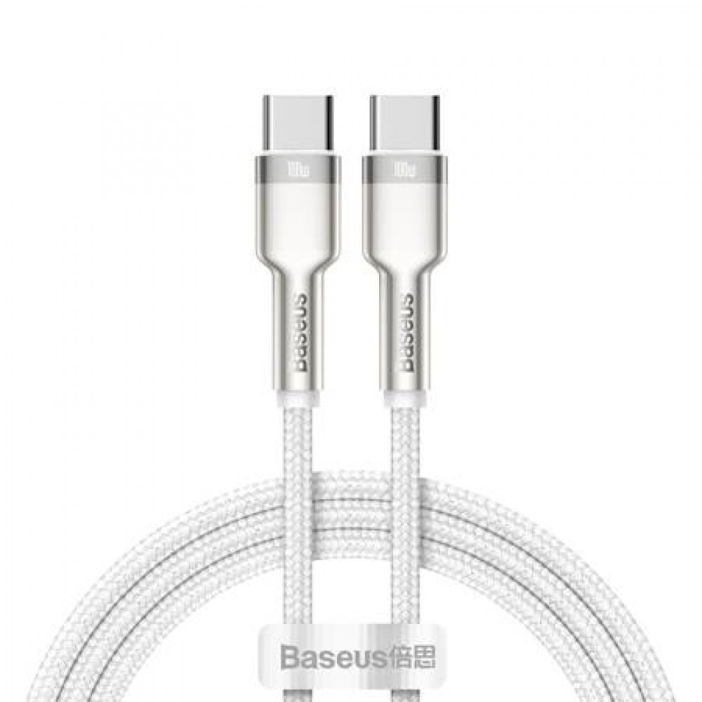 Baseus Καλώδιο USB-C σε USB-C Cafule Metal Braided, 100W, 2m (CATJK-D02) White