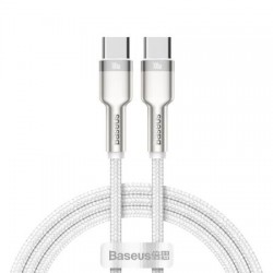 Baseus Καλώδιο USB-C σε USB-C Cafule Metal Braided, 100W, 1m (CATJK-C02) White