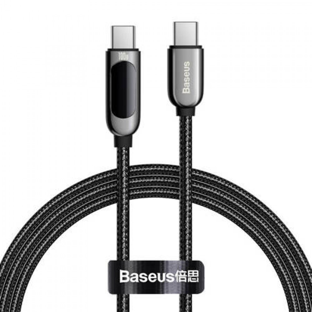 Baseus Καλώδιο USB-C σε USB-C με Οθόνη 100W 2m (CATSK-C01) Black