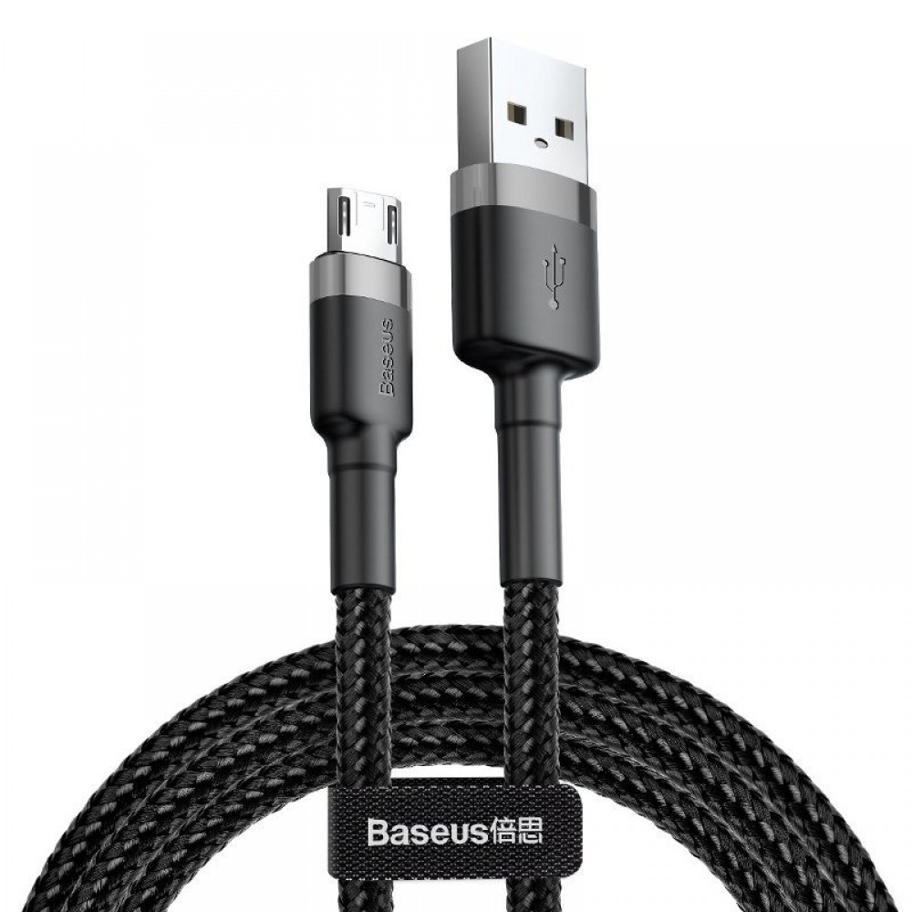 Baseus Καλώδιο Φόρτισης Cafule Micro USB cable 1.5A 2m Gray / Black (CAMKLF-CG1)