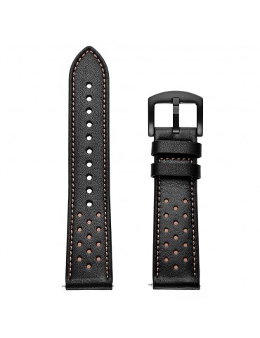  TECH-PROTECT Leather Watch Band Black (περιλαμβάνει τα μεταλλικά κουμπώματα) για Samsung Galaxy Watch 42mm