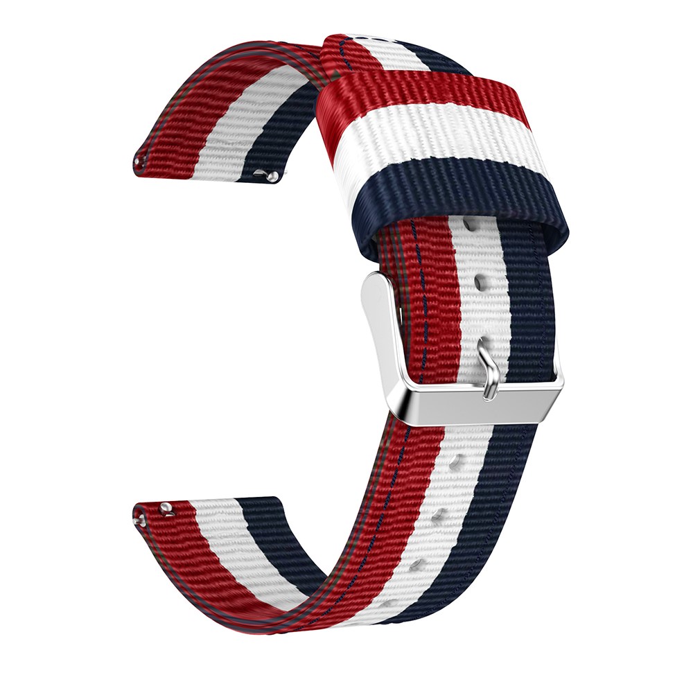  Classic Buckle Nylon Watch Strap for Haylou LS02 - Red / White / Blue OEM