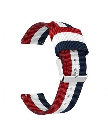  Classic Buckle Nylon Watch Strap για Amazfit GTR 2e 46mm/ GTR 46mm - Red / White / Blue