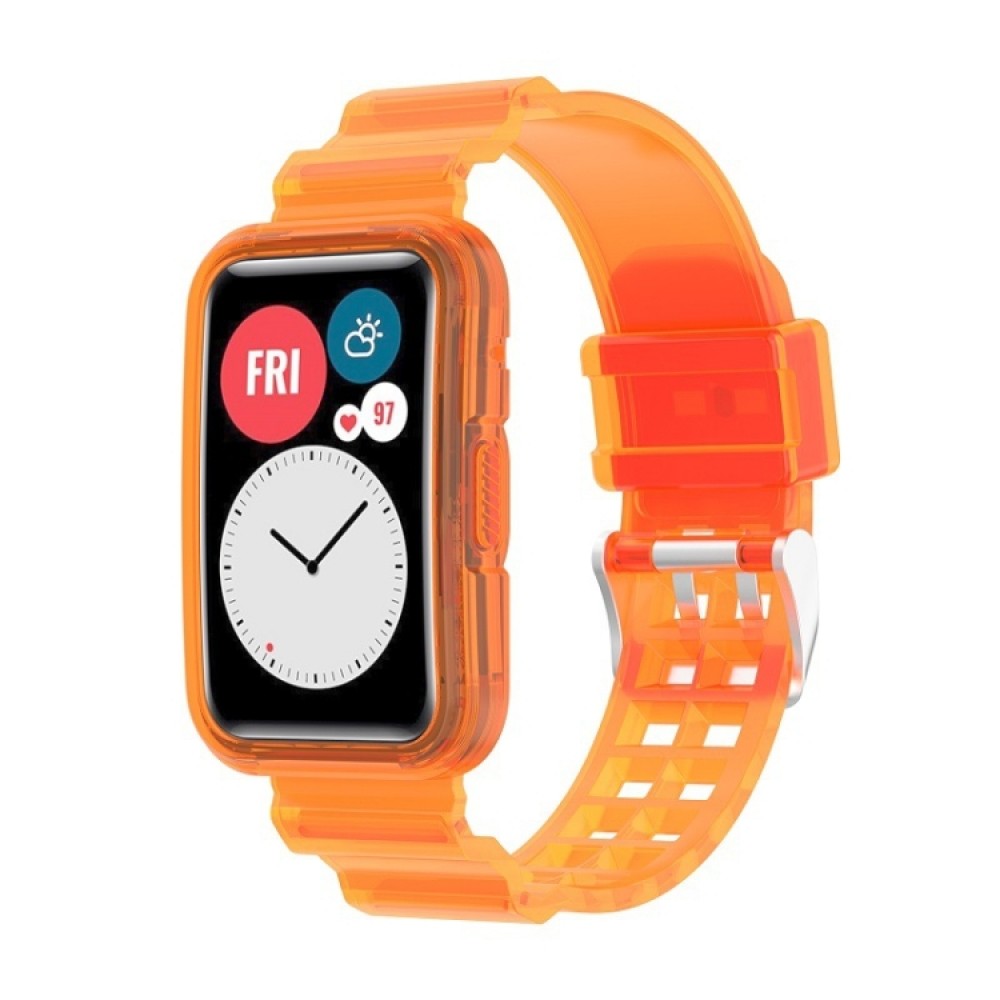 Λουράκι σιλικόνης με ενσωματωμένη θήκη προστασίας για το Huawei Watch Fit 2 (Πορτοκαλί)  