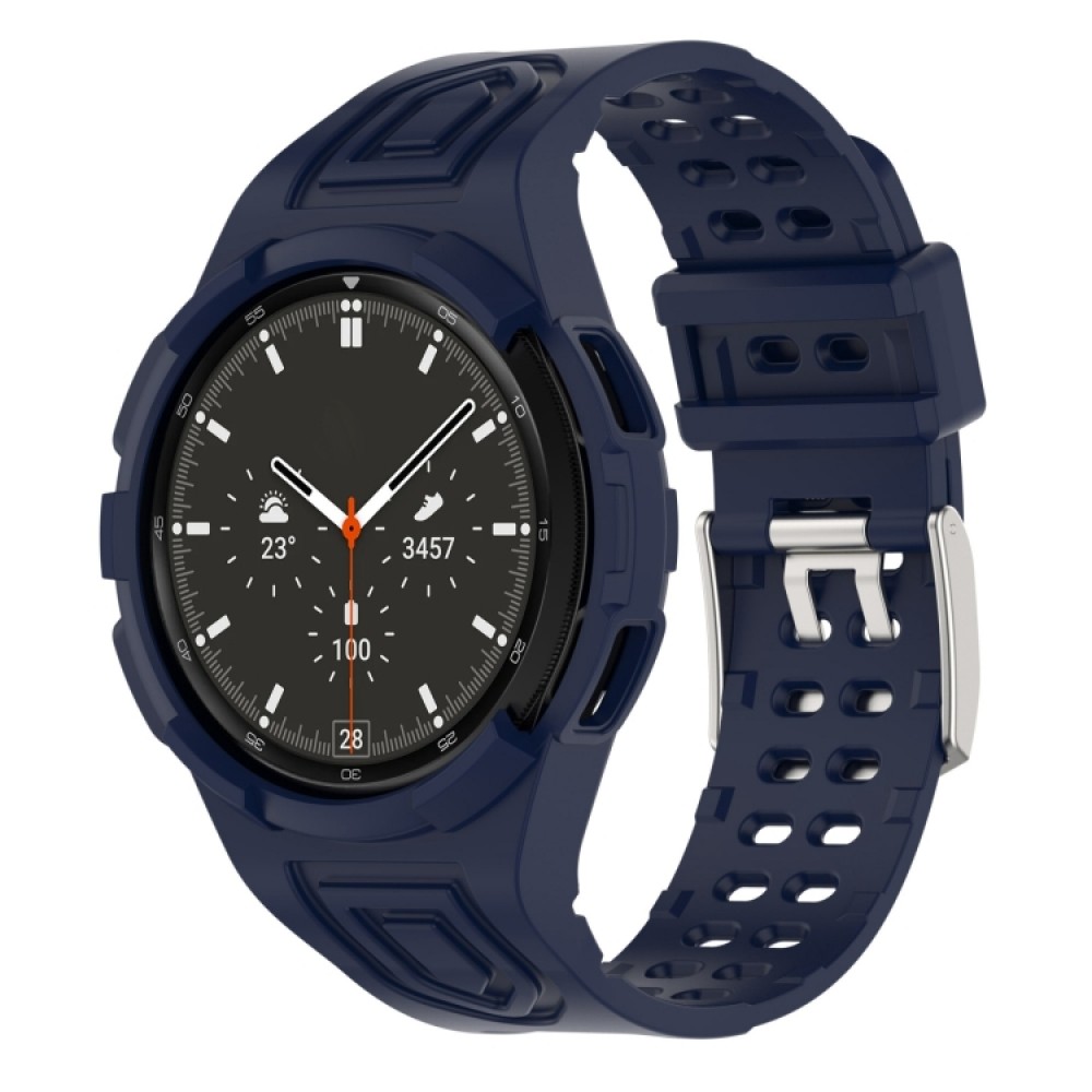 Λουράκι σιλικόνης με θήκη προστασίας για το  Samsung Galaxy Watch4 44mm (Dark Blue)  