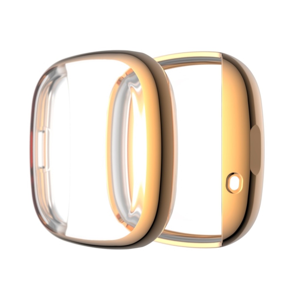 Προστατευτική θήκη σιλικόνης με ενσωματωμένη προστασία οθόνης για το  Fitbit Versa 3 / Versa Sense (Rose Gold)
