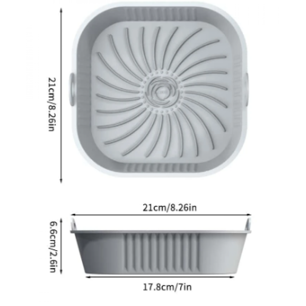 Φόρμα Σιλικόνης Για Μαγείρεμα Air Fryer (21 cm) -Grey