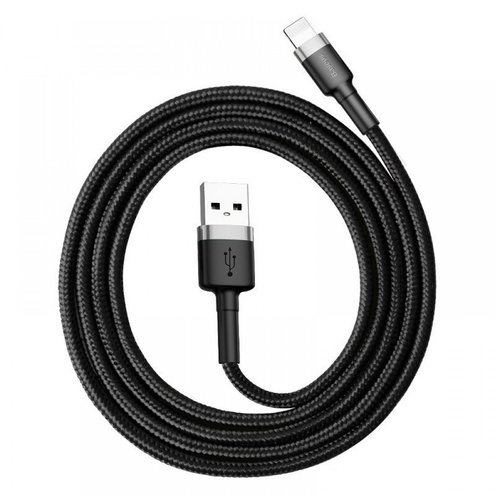 Καλώδιο Baseus Cafule USB Lightning Cable 2.4A 0.5m (Gray+Black) CALKLF-AG1