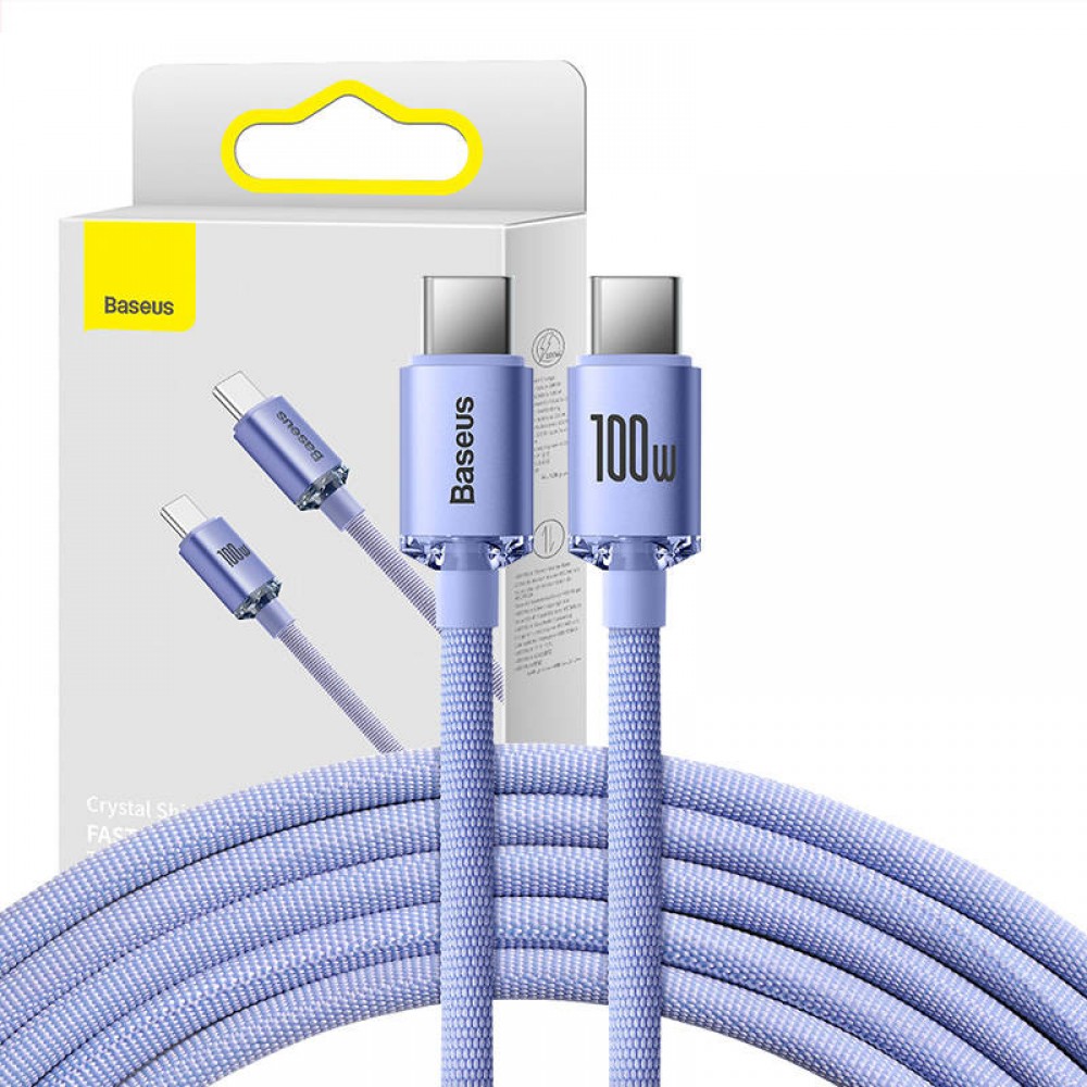 Καλώδιο Baseus Crystal Shine cable USB-C to USB-C, 100W, 1.2m (purple) CAJY000605