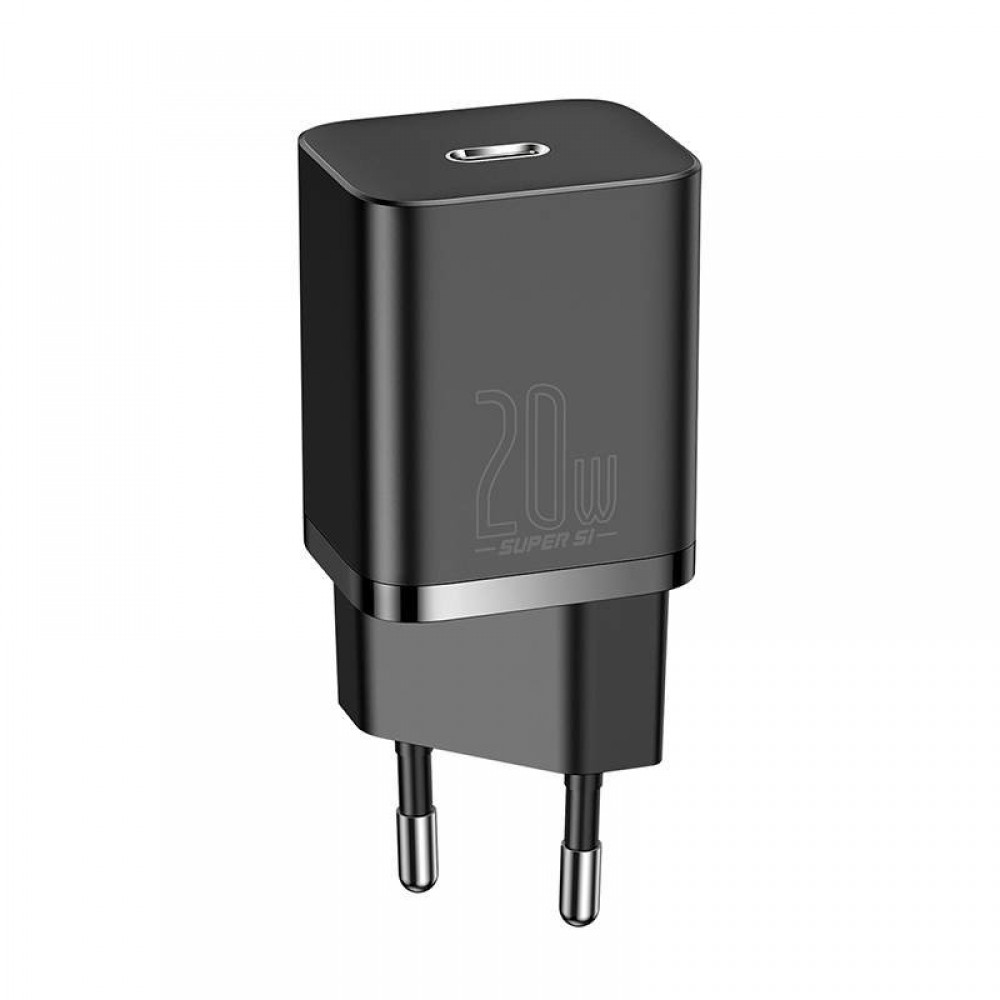 Baseus Φορτιστής Τοίχου Super Si 1C fast wall charger USB Type-C 20W PD black