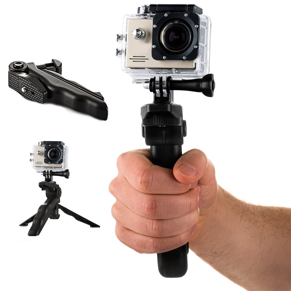 Bάση στήριξης με mini τρίποδο για GoPro /SJCAM action cameras (black)