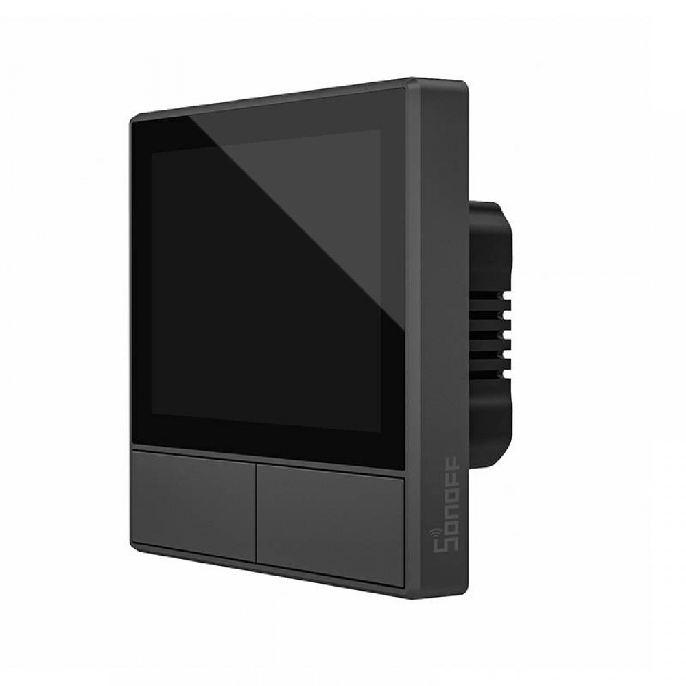Sonoff NSPanel Χωνευτός Διακόπτης Τοίχου Wi-Fi Οθόνη με Πλαίσιο και Δύο Πλήκτρα Αφής (Μαύρος)