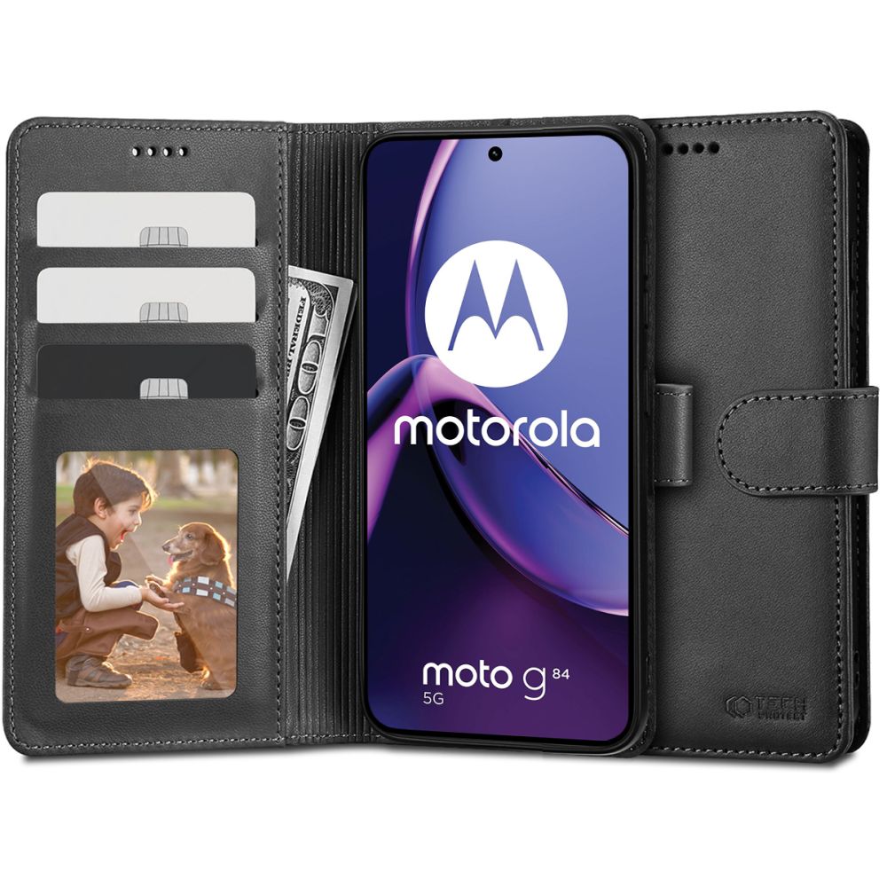 Θήκη Tech-Protect Wallet Δερματίνης για το MOTOROLA MOTO G84 5G- BLACK