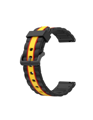 Λουράκι σιλικόνης wave για το Realme Watch S - Black/Red/Yellow