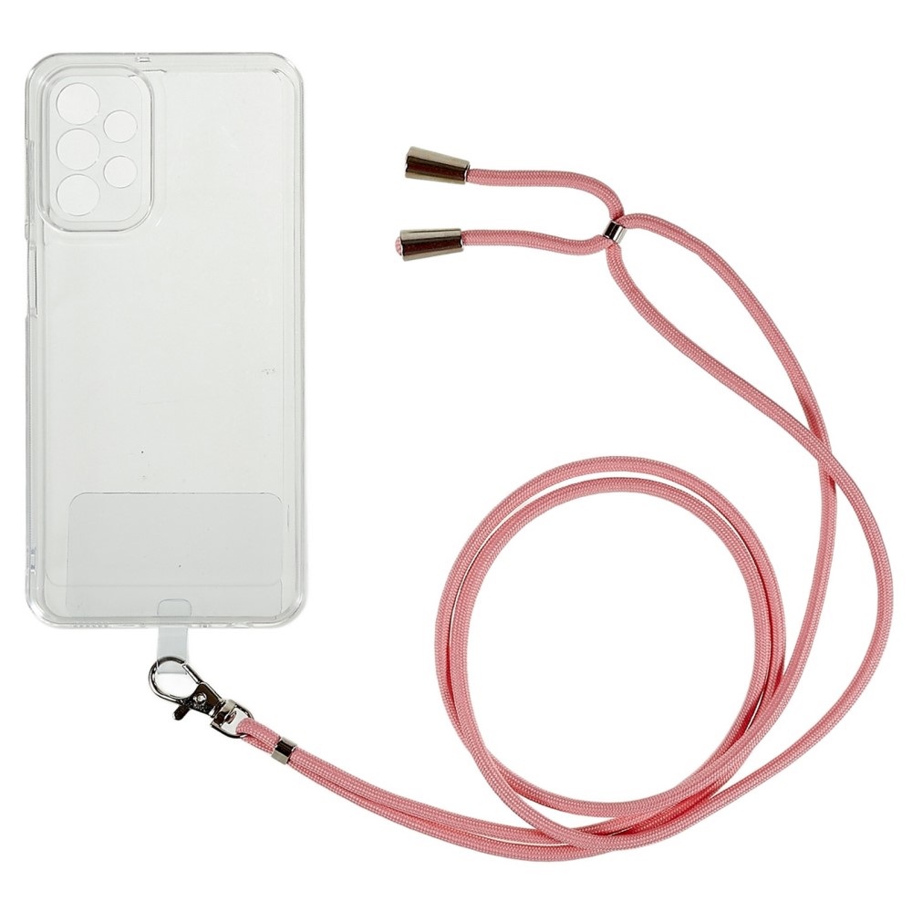 Διάφανη θήκη σιλικόνης TPU με κορδόνι ροζ για το Samsung Galaxy A53 5G - Pink