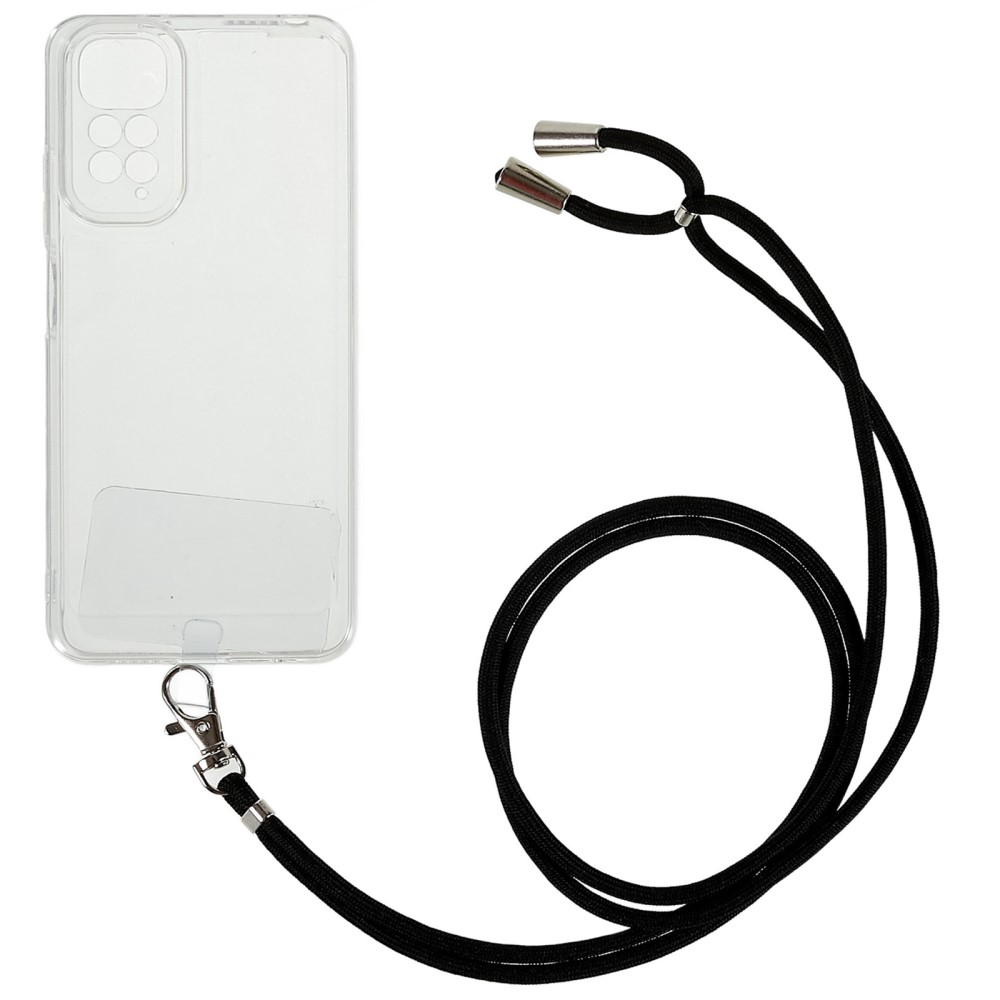 Διάφανη θήκη σιλικόνης TPU με κορδόνι μαύρο για το Xiaomi Redmi Note 11 4G (Qualcomm)/Note 11S 4G- Black